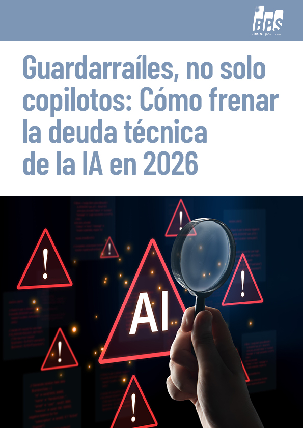 Copertina del whitepaper: Guardarraíles, no solo copilotos: Cómo frenar la deuda técnica de la IA en 2026